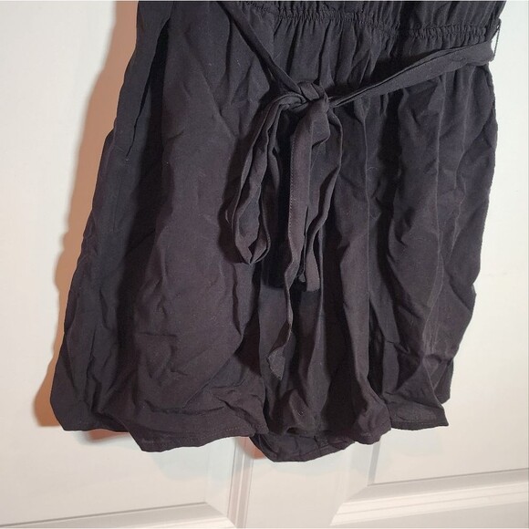 Gap Black Belted Button Front Shirts Romper S - Picture 3 of 4
